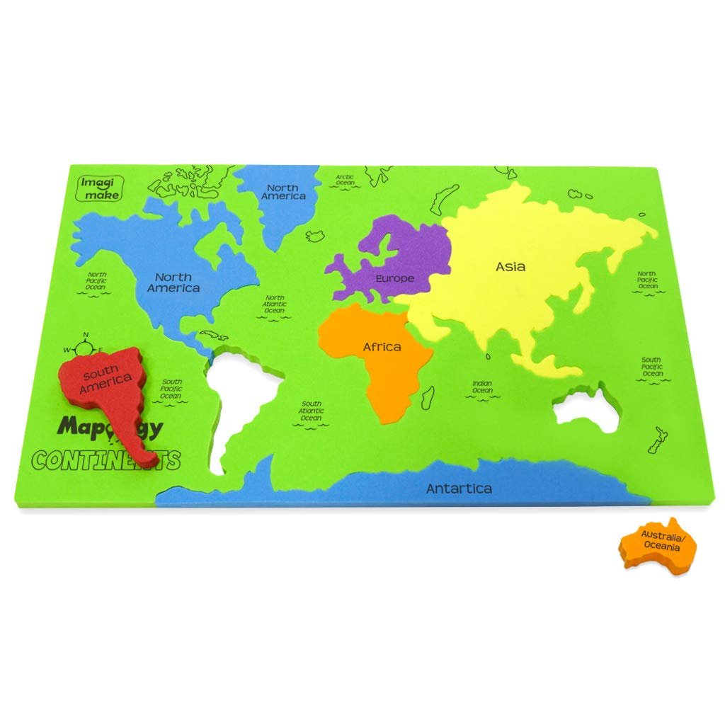 Imagimake Mapology Continents – Educational Toy and Learning Aid for Boys and Girls – Map Puzzle, Kid